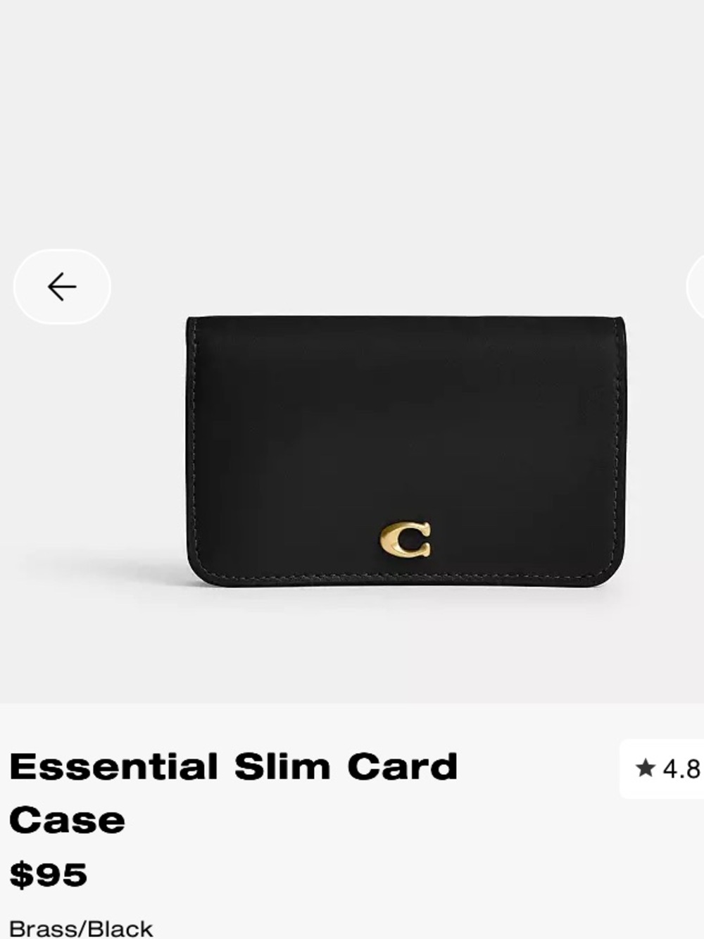 Coach Essential card case, black, excellent condition.